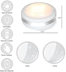 Puck Lights with Remote Control, Under Cabinet Lighting Dimmable Timer, Led Lights Battery Operated Powered for Kitchen Closet Bedroom (White-AAA Battery Powered)
