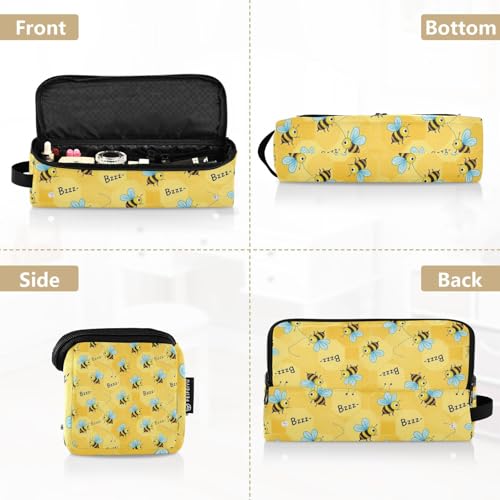 Organizador 2 en 1 para herramientas de cabello con tapete resistente al calor y estuche de transporte, diseño de panal amarillo miniatura 5
