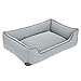 Modern Living Hundebett Skara | Bequemes Bett für mittelgroße bis große Hunde | Dickes Kissen mit Memory-Foam-Flocken für maximalen Schlafkomfort (hellgrau, M - 100x70x21cm)