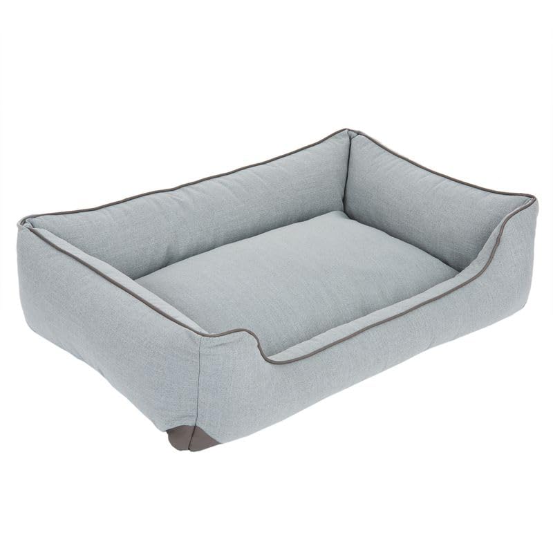 Modern Living Hundebett Skara | Bequemes Bett für mittelgroße bis große Hunde | Dickes Kissen mit Memory-Foam-Flocken für maximalen Schlafkomfort (hellgrau, M - 100x70x21cm)