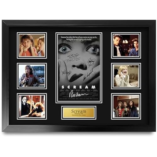 HWC Trading Scream Gifts Printed Signed Autograph Presentation Display Montage for Movie Memorabilia Fans - A2 Framed