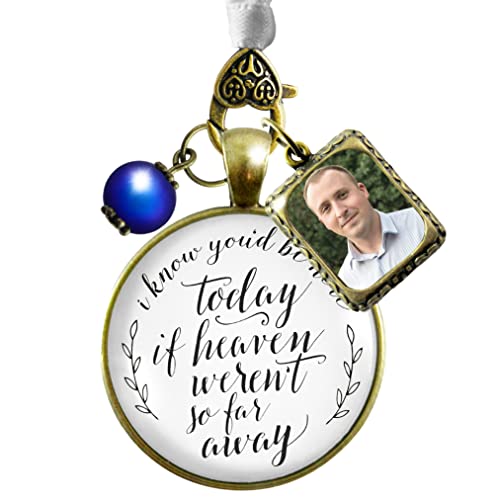 Gutsy Goodness Personalized Wedding Bouquet Heaven Charm Bronze Photo Frame