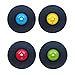 LEONE Tovagliette Disco Vinile sottopiatto tonde in plastica, Disco Vintage, Diametro cm 38 - Set da 4 Pezzi Colori Assortiti