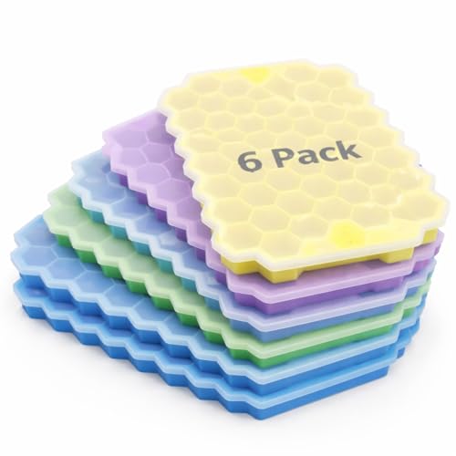 Image of 6 Pcs Silicone Ice Cube Trays with Lids, Flexible Icecube Tray Silicone, Non-Stick Ice Cube Mold, Leakproof Ice Tray with Lid, Big Size Ice Cube Maker, BPA Free Ice Trays for Freezer