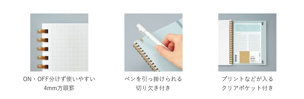 KOKUYO Sooofa SU-SV738S4-P Notizbuch mit weichem Ring, 4 mm, kariert, 80 Blatt, A5-Verformung, Rosa, Japan Import
