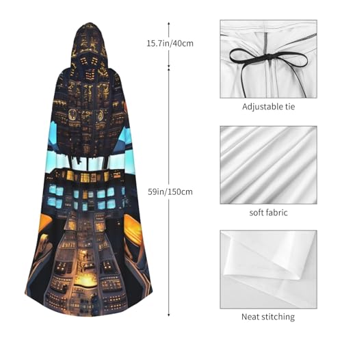 Cape à capuche cockpit d'avion imprimé original pour homme et femme - 2