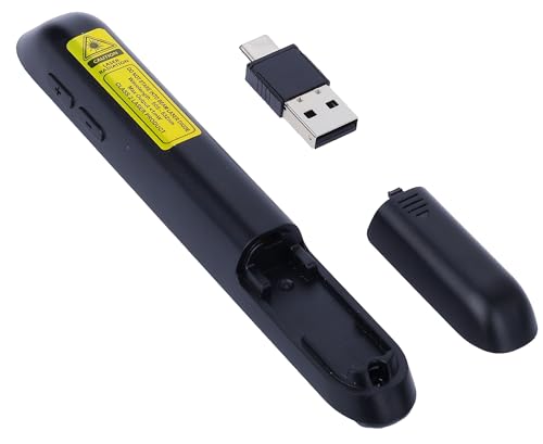 Image of Wireless Presenter Remote with Green Light, Rechargeable PowerPoint Clicker for Mac Windows PC, 2.4GHz USB & Bluetooth, 656ft Range
