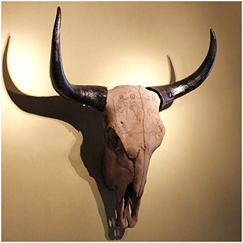 Luckfy Bull Skull Wall Hanging - Polyresin Horns For Wall Sculpture - Replica Real Bull Skull Head,For Home Clubhouse Bar Decoration #TOP2