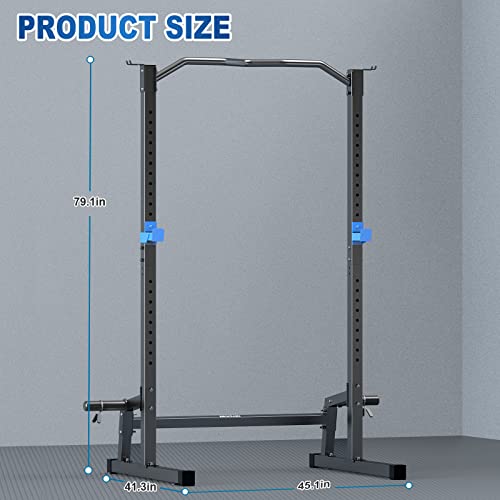 BEKING Power Rack Squat Rack Cage with Pull Up Bar,Adjustable Power Cage Exercise Squat Stand with Barbell Rack Weight Plate Storage,Strength Training Workout Station for Home Gym Fitness