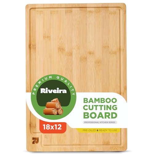 Tabla de cortar rectangular de bambú 18 x 12 pulgadas miniatura 1