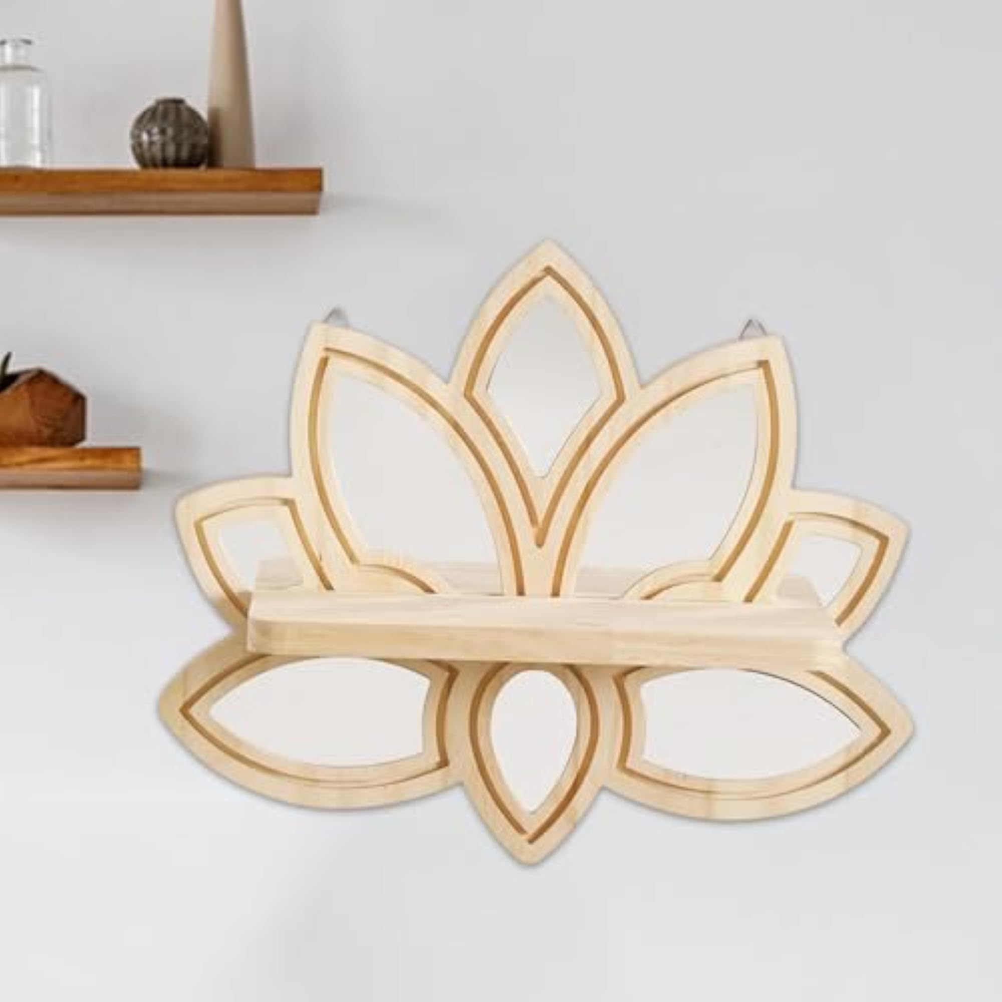 Lotus Wall Shelf Decorative Bohemian Display Rack