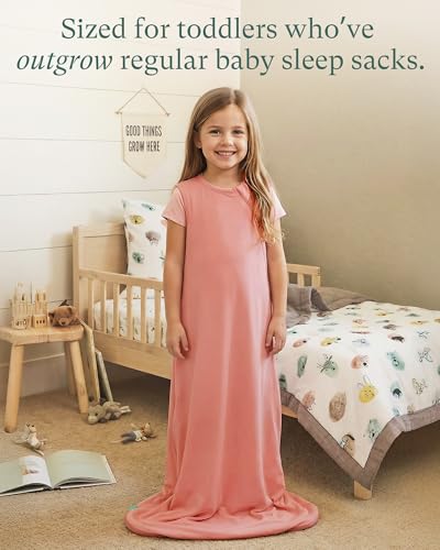 Image of PurComfy Extra-Long Toddler Sleep Sack, Premium Bamboo Viscose Summer Sleeping Bag Supersoft 0.5 TOG Wearable Blanket 3T-4T-5T