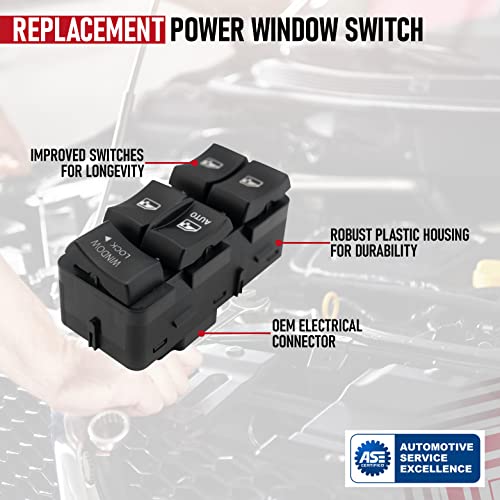 Master Power Window Switch - Driver Side Door - Fits Chevrolet Impala, Buick Rendezvous 2000, 2001, 2002, 2003, 2004, 2005 - Window Switch For Chevy - Replaces Gm Part 10283834, 10422427, 901-001 #TOP3