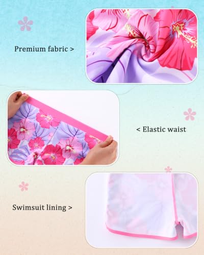 Image of Girls Rash Guard Long Sleeve Swimsuit 2 Piece Bathing Suit UPF 50+ Summer Beach Swimwear for Girl 5-14 Years