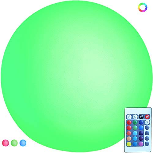 SWEETIME 8 Inch Led Glowing Ball Light, Cordless Kids Night Light, Rechargeable Orb Floating Pool Light with Remote, 16 RGB Colors Changing Teen Girl Room Mood Lamp, Mother's Day Party Decor Light.