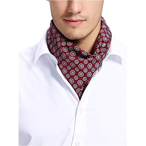 prettystern Herren 100% Seide Bandana Nickituch Halstuch Sommer Seidentuch Dunkel-Rot Kreis 9 Cover