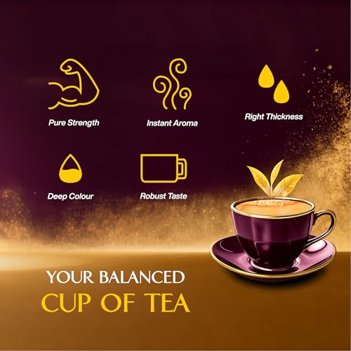 Image of VIKRAM Gold Premium CTC Tea | Blended With 5 Unique Types Of Leaves From Upper Assam And Enriched With Orthodox Tea Leaves | Rich & Aromatic Chai | Premium | 250g x Pack of 3