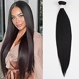 ELAOGI Straight Hair Bundles 24Inch Protein Fiber Bundles hair Synthetic Silky Straight Hair Weave No Tangling (1B#, 24Inch)