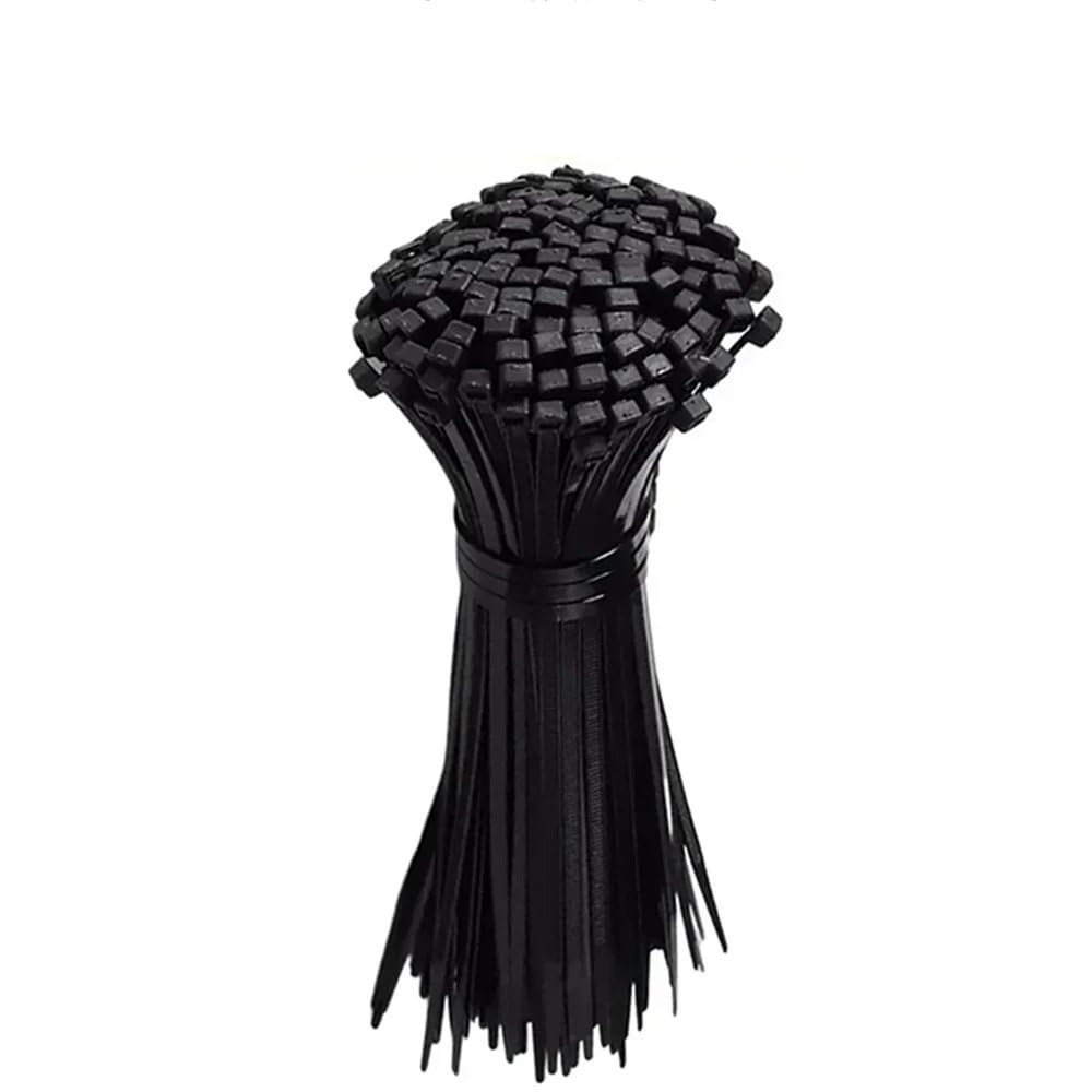1000/100 pezzi fascette stringicavo in nylon regolabili autobloccanti fascette stringicavo fascette stringicavo in plastica riutilizzabili per casa e ufficio, nero 2,5x200 mm, 1000 pezzi