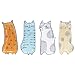 Bico Cartoon Cat Set di 4 Piatti Antipasti in Ceramica Gres Artigianale da 20 cm, Colori Assortiti
