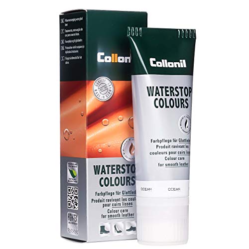 Collonil Waterstop Schuhcreme ocean Dunkelblau 75 ml – Lederpflege mit Farbauffrischung & Imprägnierung – Pflegecreme für Glattleder Schuhe & Stiefel – Made in Germany