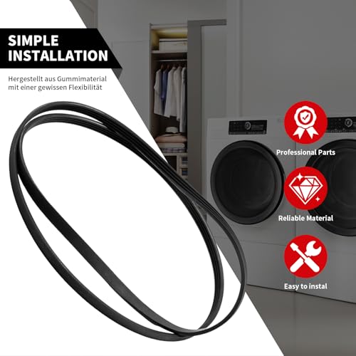 Hoypeyfiy 461971410191 4 Rippen Waschmaschinenriemen, Keilriemen Breite 9 mm Umfang 1238 mm, Ersatz für Hanseatic Ersatz für Whirlpool Ersatz für Bauknecht