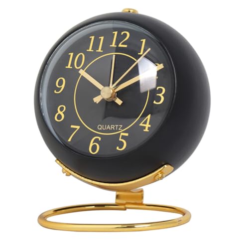 Despertador de mesa analógico, 11,5 cm, pequeño reloj de escritorio con lámpara de noche, reloj de mesa retro, reloj de mesa fuerte, reloj de mesita de noche, reloj de pie, pequeño, moderno,