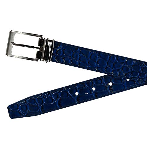 CTM Leather Croc Print Dress Belt with Clamp On Buckle2