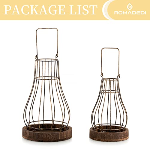 Romadedi Lantern Farmhouse Home Decor - Rustic Candle Holders Decorative Lanterns For Candle Living Room Kitchen Dining Coffee Table Fireplace Mantle Outdoor #TOP5