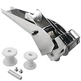 YANYUCB Bow Anchor Roller with pivoting Dual-Roller Stainless Steel 316 for 16.5 LB - 33 LB Anchor Pivoting Head Bow Rollers for Boats (Sloping Bottom)