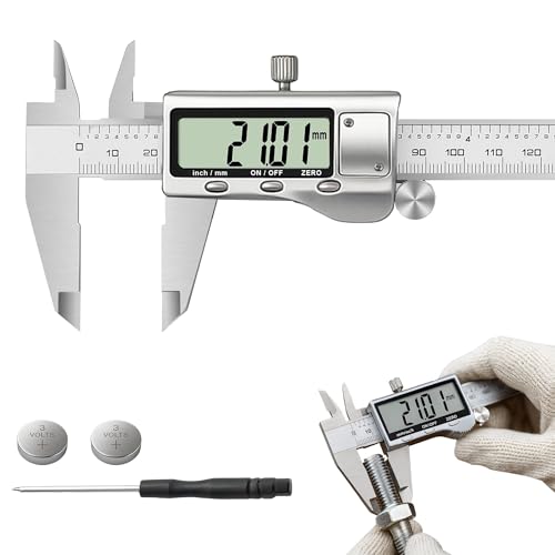 Pied à Coulisse 150 mm Numérique 0,01 mm – Vernier Électronique en Acier Inoxydable, Écran LCD Auto-extinction, avec Étui et Pile, Outil Professionnel pour Mesure de Profondeur et d'Alésage