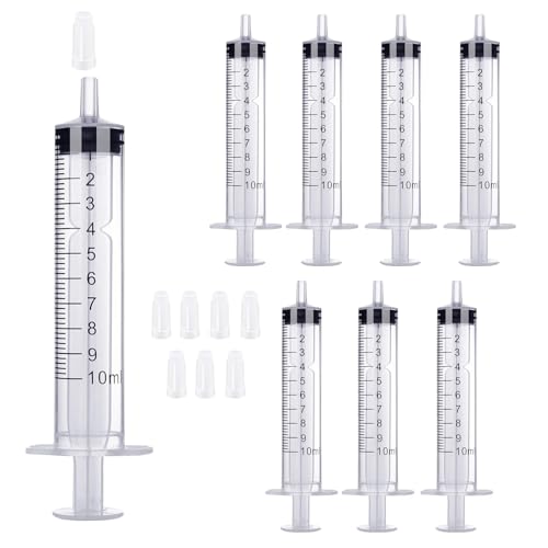 SWYZOR 8 Pièces Seringue 10ml, Grosse Plastiques Stériles Seringues, Plastique Réutilisable Seringue