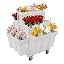 White Flower Display Stand+White Flower Buckets