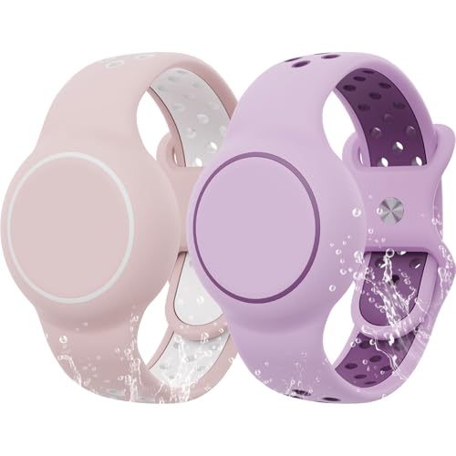 Wasserdichtes Armband kompatibel mit AirTag für Kinder 2 Stück Silikonhalter mit Versteckt Cover Design Armband kompatibel mit AirTag Atmungsaktiv GPS Tracker Halter für Kinder PWP