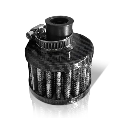 ZIMISI 0.47/12mm Car Cold Air Intake Filter Round Tapered Car Valve Cover Breather Filter High Flow Automotive Filters Fit for Most Cars Motorcycles (Carbon)