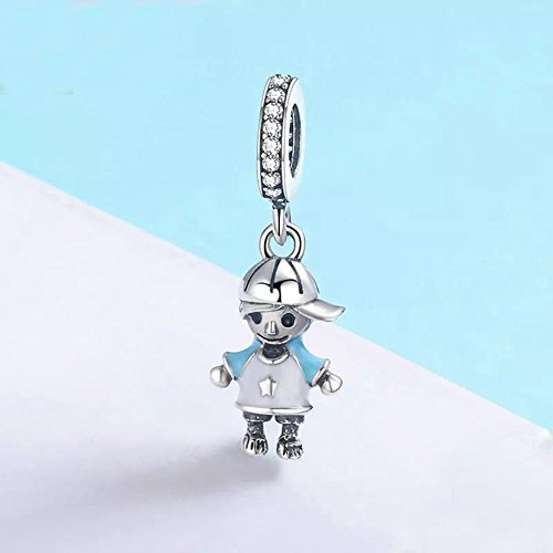 Image of Boy OR Girl Dangle 925 Sterling Silver Charm Beads for Fashion Charms Bracelet & Necklace