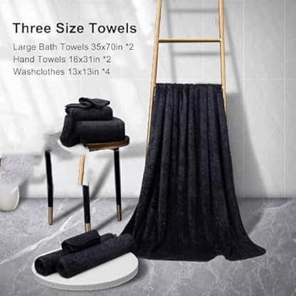 XFZJCHAP Badetuch-Set, Handtuch, Badezimmer-Set, schnell trocknend, saugfähig, Badetuch-Set, Hotel – Bild 4