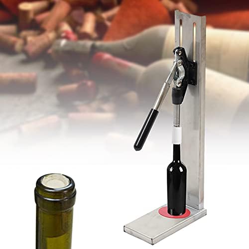 Stainless Steel Manual Wine Bottle Corker, Handheld Capper Tool with 2 POM Inserts for Home Brewing, Hotels and Parties