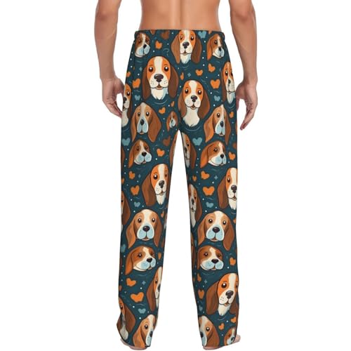 Cute Puppy For Men'S Lightweight Pajama Pants Adjustable Drawstring & Pockets All-Season Sleepwear2