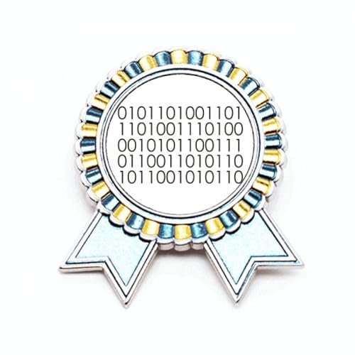 Broche programmateur système binaire en métal taille M pour passionnés d'informatique