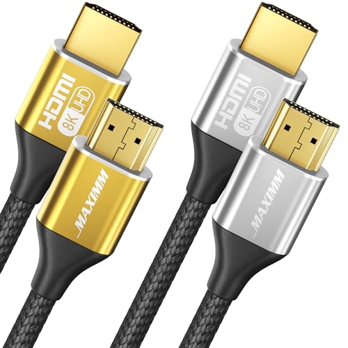 Maximm 8k Hdmi Cable 1ft,HDMI 2.1 Cable, Hdmi Cord Short Hdmi Cable 1 ft, Ultra High Speed Hdmi Cable, 8k 60 HZ (1 Ft, 2 Pack)