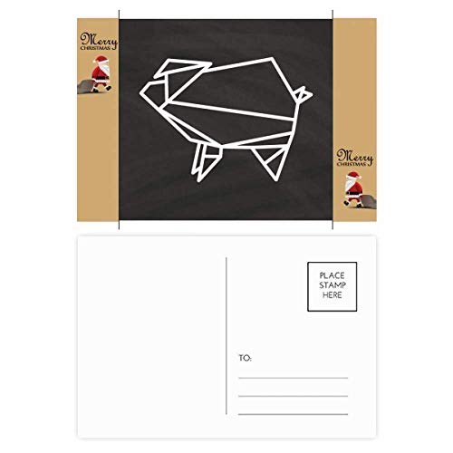 Lot cartes postales cochon origami abstrait pour accompagner vos cadeaux