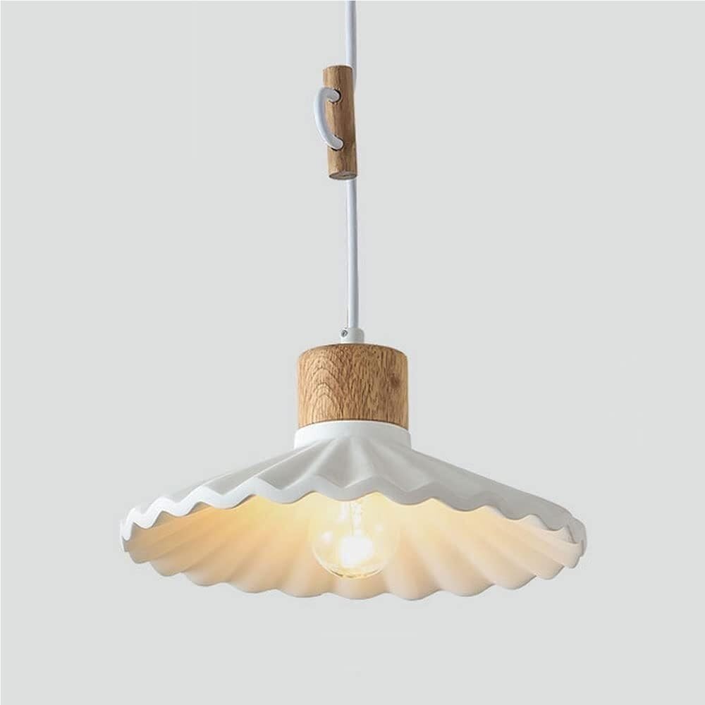 LYOUAE Modern Concrete Hanging Lights Nordic Kitchen Island Pendant Light 1-Light Industrial Cement Pendant Ceiling Lamp(White)