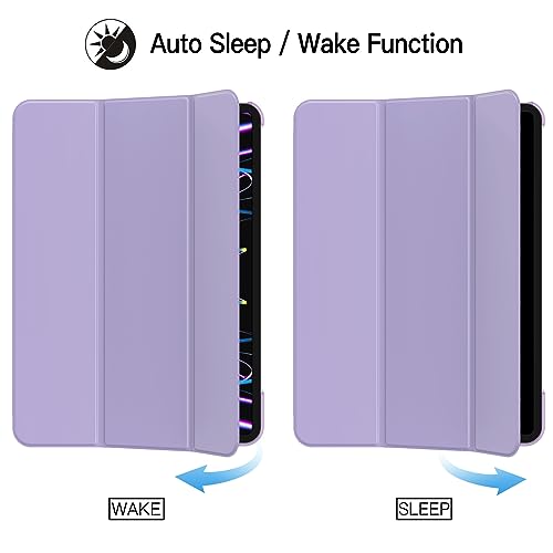 Image of JETech Cover Case for iPad Pro 11-Inch, 2022 /2021 /2020 /2018 Model (4th /3rd /2nd /1st Generation), Compatible with Pencil, Cover Auto Wake /Sleep (Light Purple)