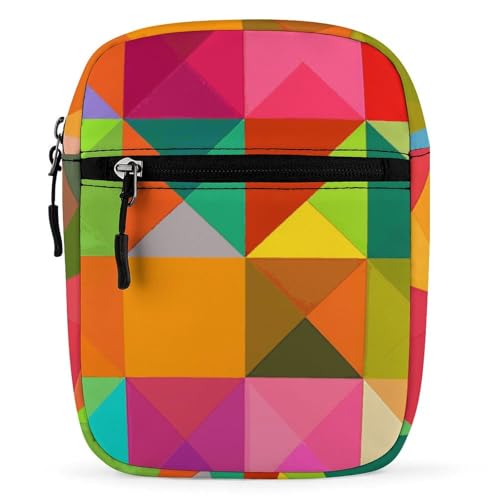 Satchel Tote Bag Messenger Bag Square Color Pattern Printed Mini Sling Bag Purse Suitable for Work Travel