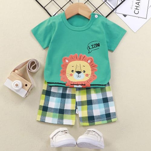 Toddler Boys 4 Pieces T-shirts and Shorts Summer Outfit Striped Shirt Short Set4