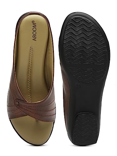 Image of AROOM Leather Comfortable & Stylish Sandals For Women & Girls