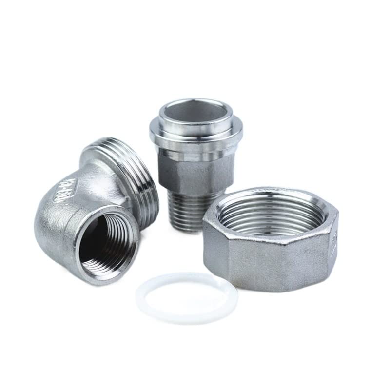 1/4" 3/8" 1/2" 3/4" Male to Female BSP Thread 304 Stainless Steel Live Joint Elbow Coupling Union Connector Pipe Fitting Cheerfully (Size : 1/2 inch)