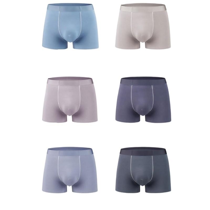 Mens Modal Underwear Breathable Mid-Rise Seamless Boxer Briefs