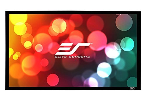 Image of Elite Screens Sable Series, 138-inch 2.35:1, Fixed Frame Home Theater Projection Projector Screen, ER138H1-Wide, PVC, Multi-layer PVC, flat tensioned, lightly textured, Black, White